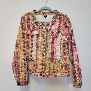 Gump's Jacket Blazer M Art to Wear Textured Boho Festival Quilted Studded Artsy